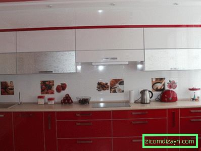 Дизайн червоно білої кухні (85 реальних фото)