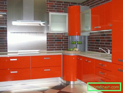 кухня персикового цвета (25)